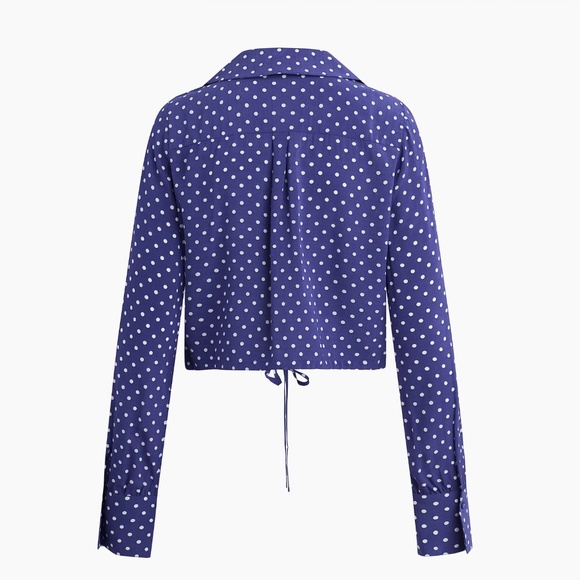 NWT $218 Favorite Daughter The Parker Polka Dot Long Sleeve Button-Up Shirt XS! - Picture 11 of 11
